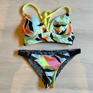 Maaji Floral Reversible Bikini Set Size S